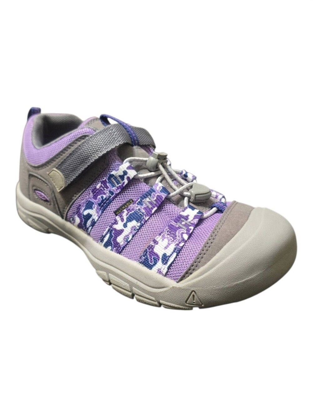 KEEN Newport H2SHO Bungee Sneaker Sandals - Gray Purple Camo - Size 7Y / Women 8